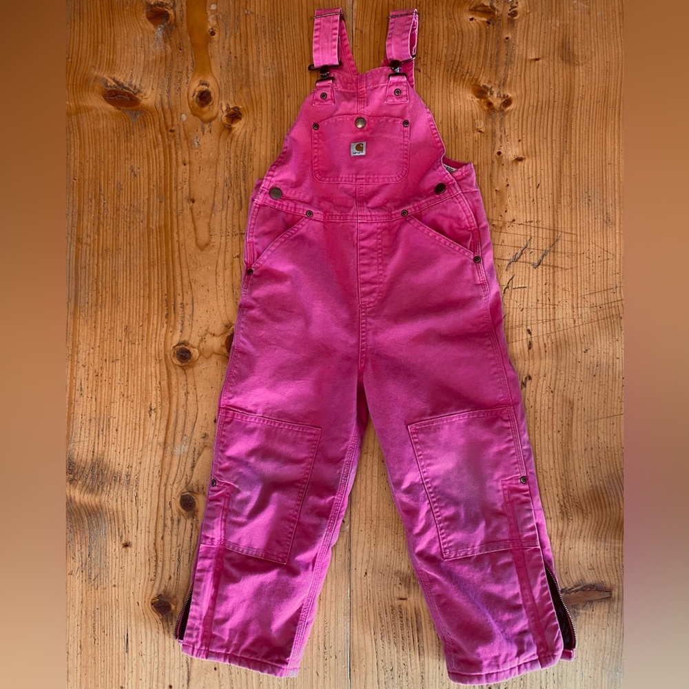 Girl’s pink Carhartt Quilt-lined Canvas Overall